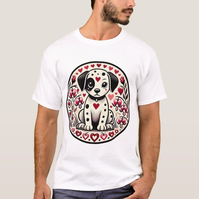 Dalmatiner Kärlek T Shirt (Framsida)