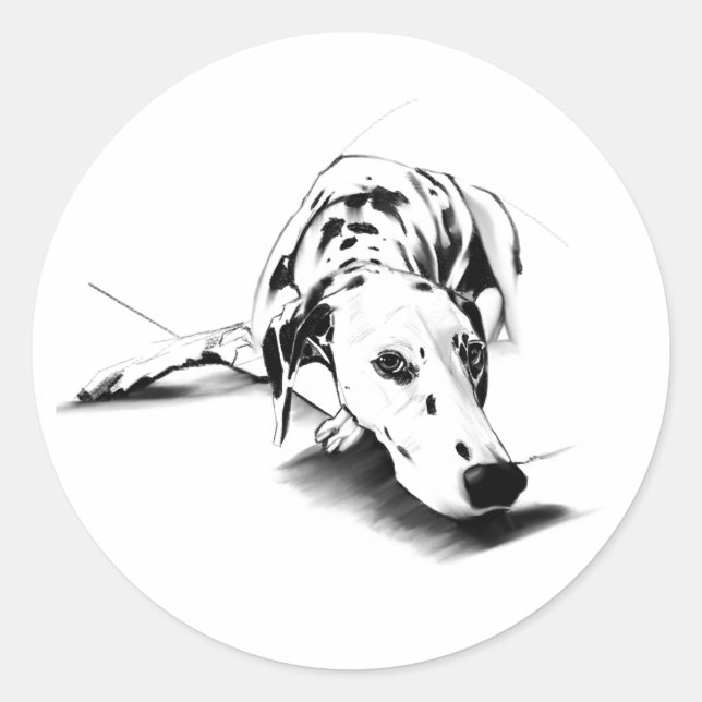 Dalmatiner Klistermärke - Hund Konst (Framsida)