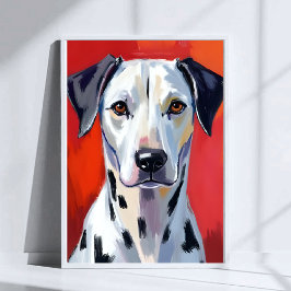 Dalmatiner Målning Hund Husdjur Akvarell Konst Poster