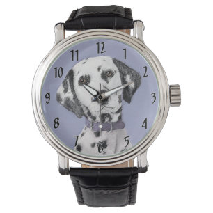 Dalmatiner-målning - Söt original hundkonst Armbandsur