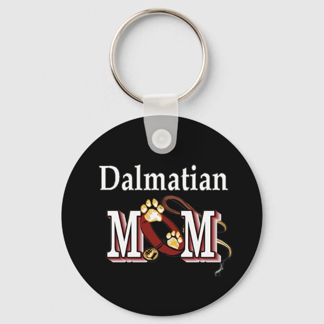 Dalmatiner Mamma Svarta Nyckelring (Framsida)