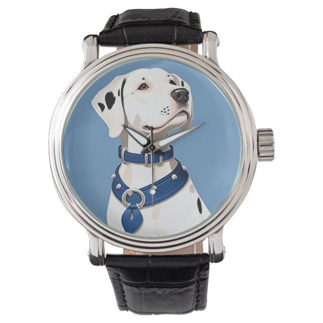 Dalmatiner med blå halsband armbandsur (Framsida)