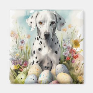 Dalmatiner med påskägg magnet