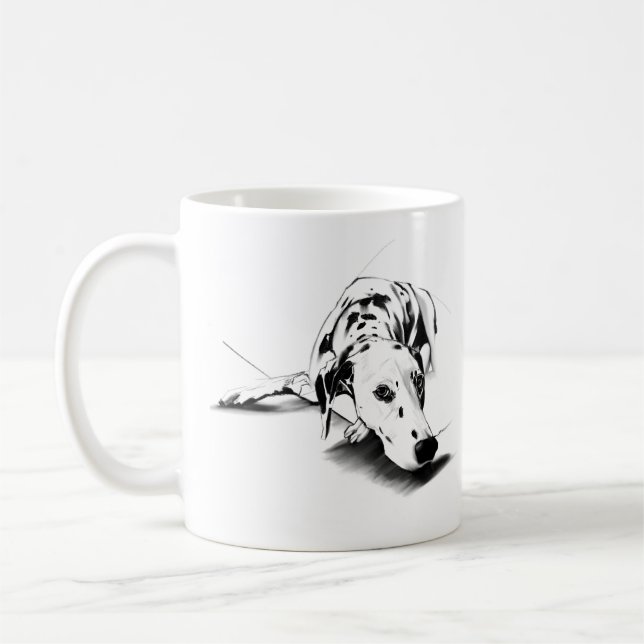 Dalmatiner-mugg – Kaffemugg med handritad fläckig  (Vänster)