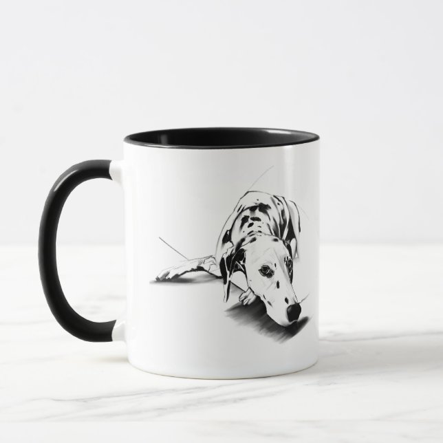 Dalmatiner-mugg – Kaffemugg med handritad fläckig  (Vänster)