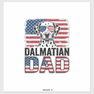 Dalmatiner Pappa Patriotisk Vintage Hund T-Shirt D Klistermärken