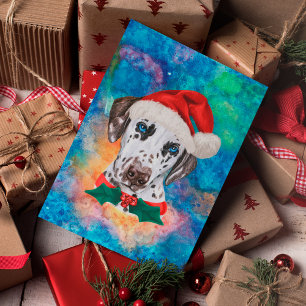 Dalmatiner ras hund jul helg vykort