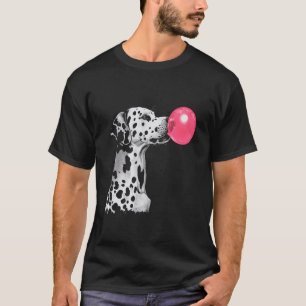 Dalmatiner Rolig Hund som Blåser Bubbelgum Rosa T Shirt