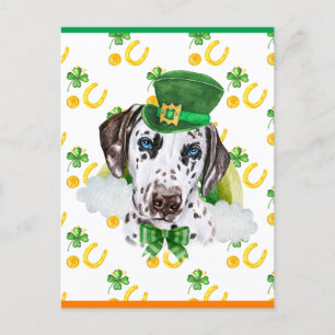 Dalmatiner Shamrock St. Patricks Day Helg Vykort
