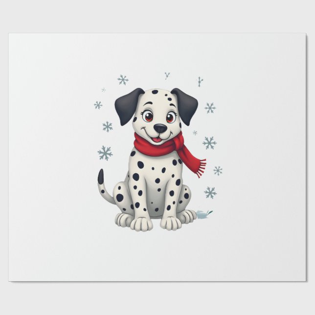 Dalmatiner Snöfylld Kul Presentpapper (Platt)