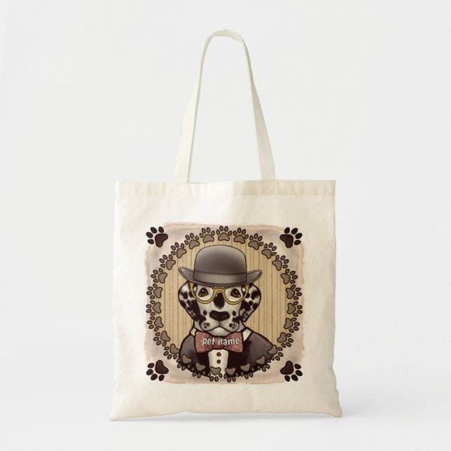 Dalmatiner som bär glasögon Tote Bag Tygkasse (Framsidan)