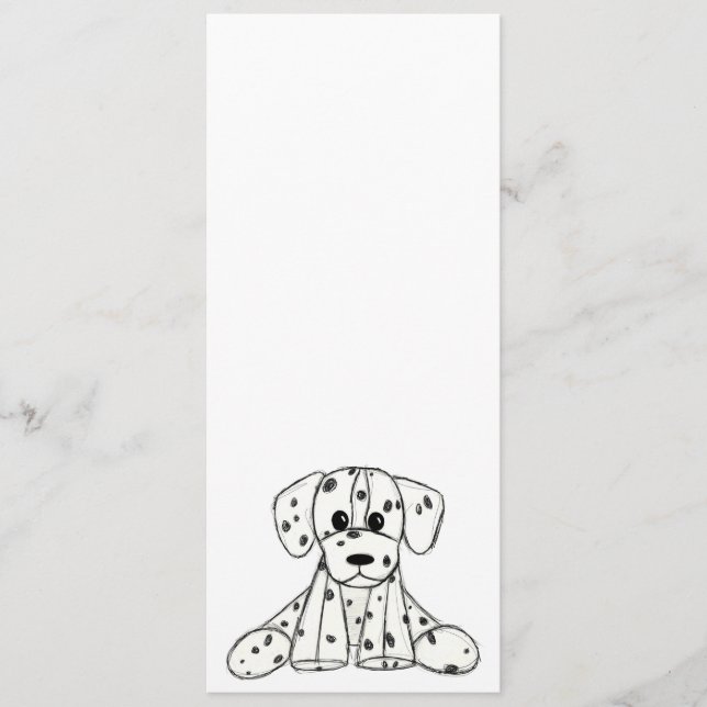 Dalmatiner stoppad hund ritning kontur enkel svart meny (Framsida)