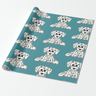 Dalmatiner stoppad hund ritning kontur enkel svart presentpapper