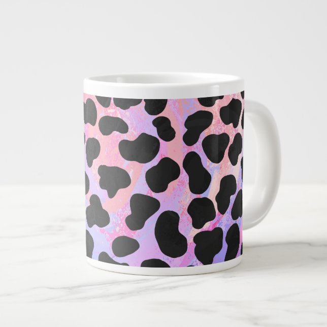 Dalmatiner Svart och Rosa Tryck Jumbo Mugg (Framsida höger)
