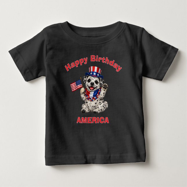 Dalmatiner Valp (2h) Patriotisk Barn T-Shirt (Framsida)