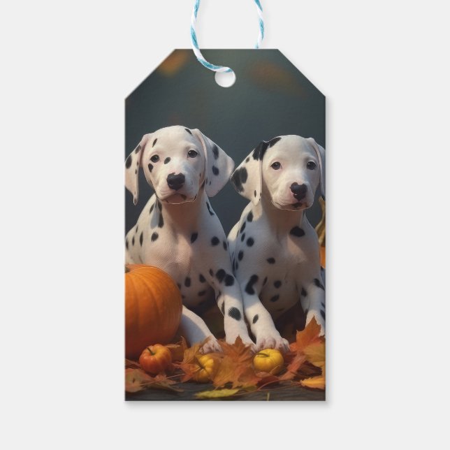 Dalmatiner Valp Höstglädje Pumpa Presentetikett (Framsidan)