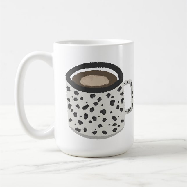 Dalmatinerfläcks Mönster Kaffe Älskare Gåva Kaffemugg (Vänster)