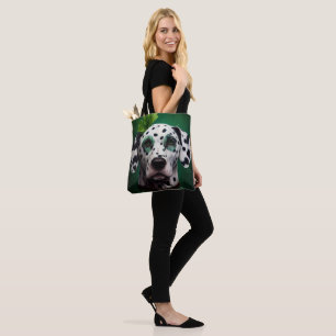 Dalmatinerhund i St. Patrick's Day-dräkt Tygkasse