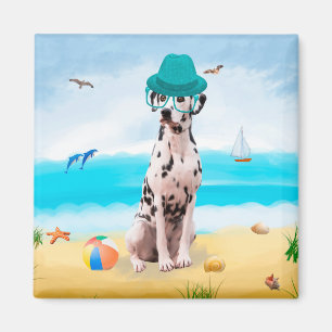 Dalmatinerhund på strand magnet