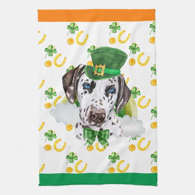 Dalmatinisk Semester Hem Dekor St Patricks Day Kökshandduk (Vertikal)