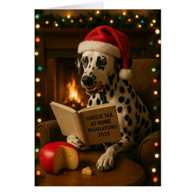 Dalmation 'Cheese Tax' Christmas card Hälsningskort (Framsidan)
