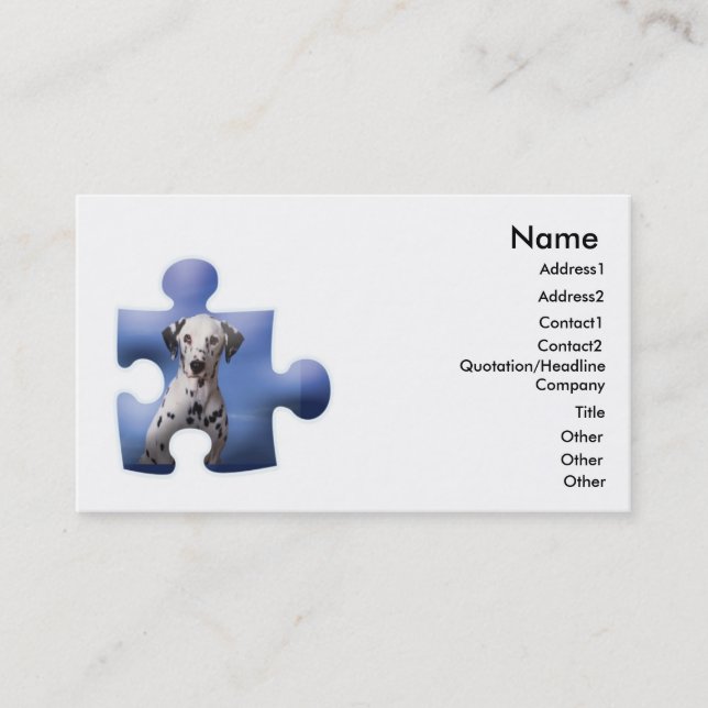 Dalmation Hund Business Cad Visitkort (Framsida)