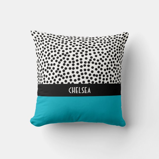 Dalmation pricker med MonogramColorblock Aqua Kudde (Framsida)