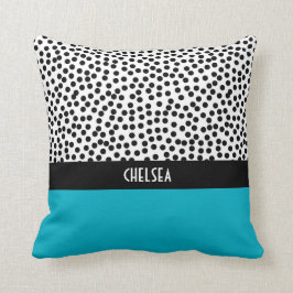 Dalmation pricker med MonogramColorblock Aqua Kudde