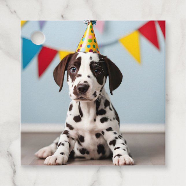 Dalmatisk Födelsedagsfest Gåvor Etiketter (Framsida)