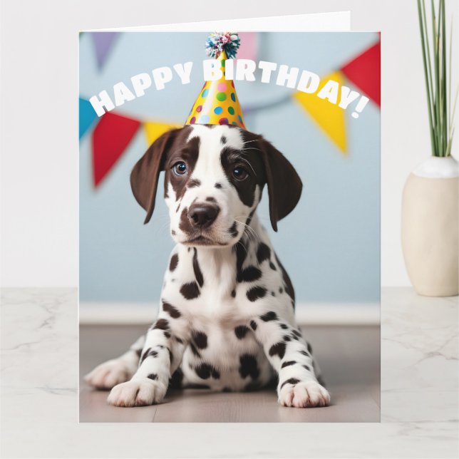Dalmatisk Födelsedagsfest Kort (Framsida)