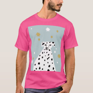 Dalmatisk Hund Abstrakt Illustration Art Rosa T Shirt