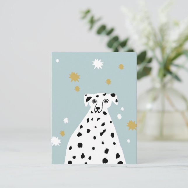 Dalmatisk Hund Abstrakt Illustration Art Vykort (Stående Fram)