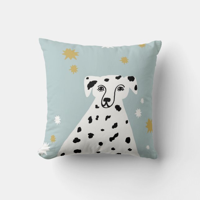 Dalmatisk Hund Abstrakt Illustration Kids Kudde (Framsida)