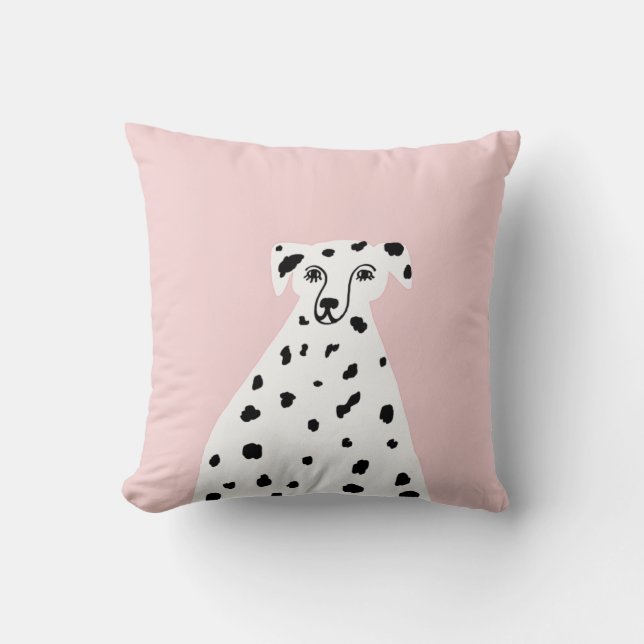 Dalmatisk Hund Abstrakt Illustration Rosa Kudde (Framsida)