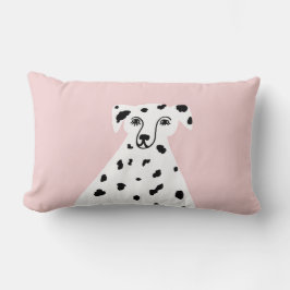 Dalmatisk Hund Abstrakt Illustration Rosa Lumbarkudde