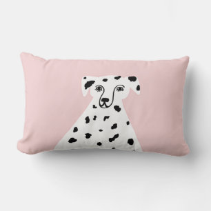 Dalmatisk Hund Abstrakt Illustration Rosa Lumbarkudde