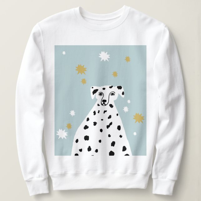 Dalmatisk Hund Abstrakt Illustration T Shirt (Design framsida)