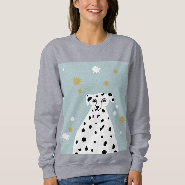 Dalmatisk Hund Abstrakt Illustration T Shirt (Framsida)