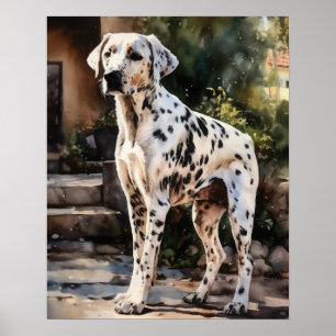 Dalmatisk Hund Art Skriv ut Poster