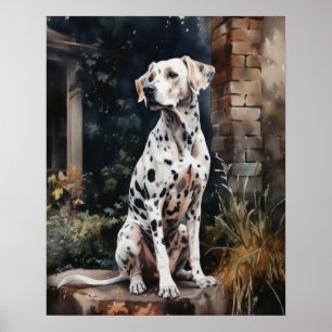 Dalmatisk Hund Art Skriv ut Poster