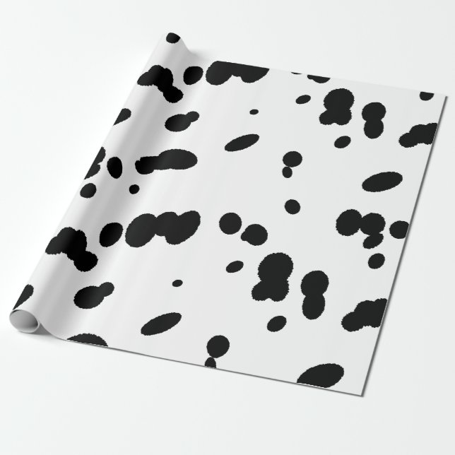 Dalmatisk Hund Black and White Spot Skriv ut Presentpapper (Utrullad)