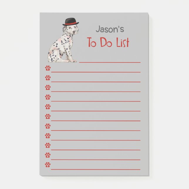 Dalmatisk Hund med högmålning Post-it Block (Framsida)