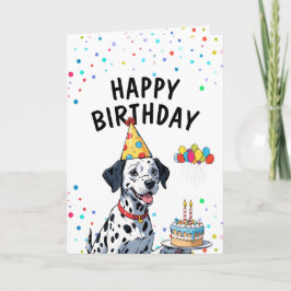 Dalmatisk Hund med kummelfödelsedag Kort