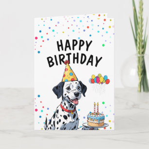 Dalmatisk Hund med kummelfödelsedag Kort