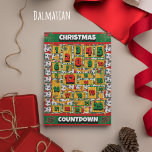 Dalmatisk Hund - nedtoning jul - annonskalender Julkort<br><div class="desc">Dalmatien Hund Countdown jul Advent Calendar-Helgdag har en vattenfärg av en Dalmatien med en julhatt och en julhundsfärg. Lönsam design för Hundälskare!</div>
