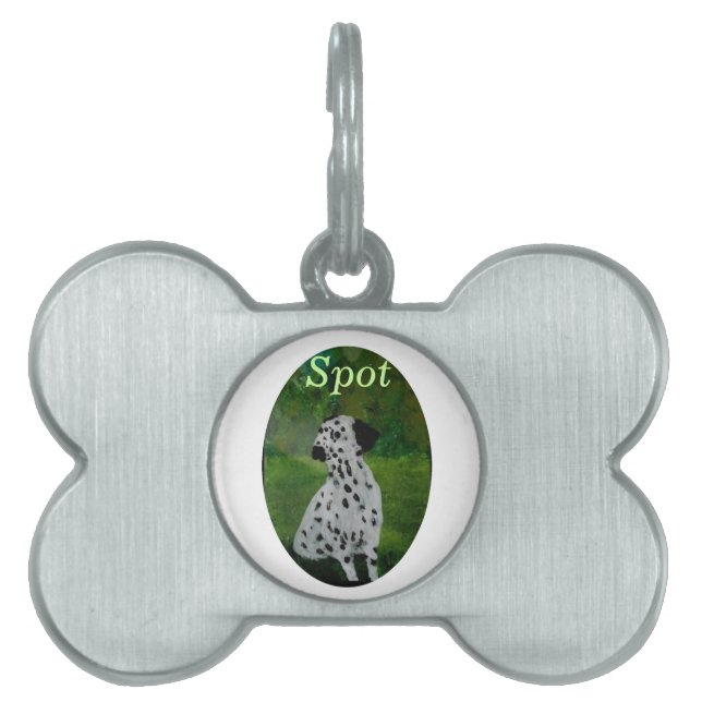 Dalmatisk Hund Painting Namngiven Namnbricka Husdjur (Framsidan)