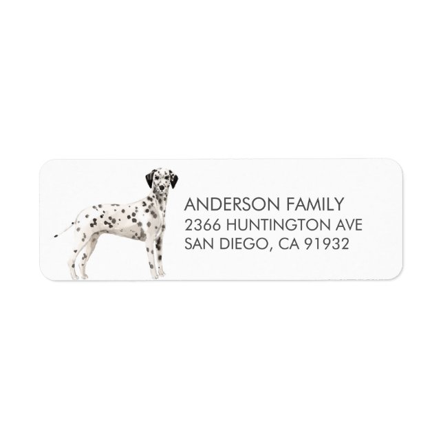 Dalmatisk Hund Returadressetikett Returadress Etikett (Framsidan)