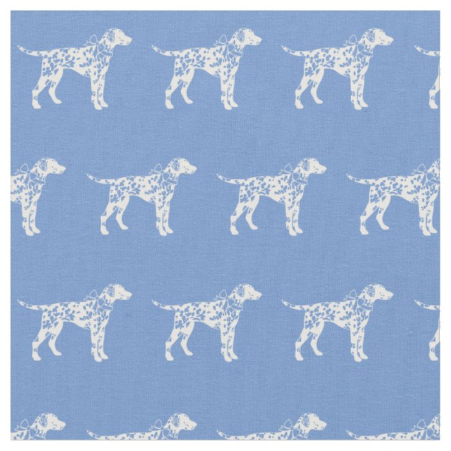 Dalmatisk hund Silhuett Husdjur Ljusblå Tyg (Närbild)