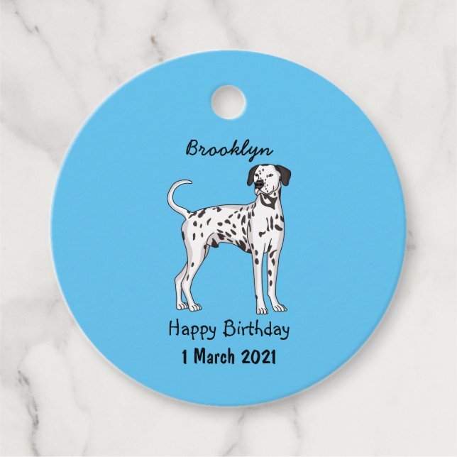 Dalmatisk hund tecknad gåvor etiketter (Framsida)
