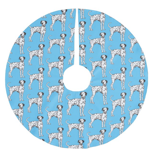 Dalmatisk hund tecknad julgransmatta borstad polyester (Framsidan)